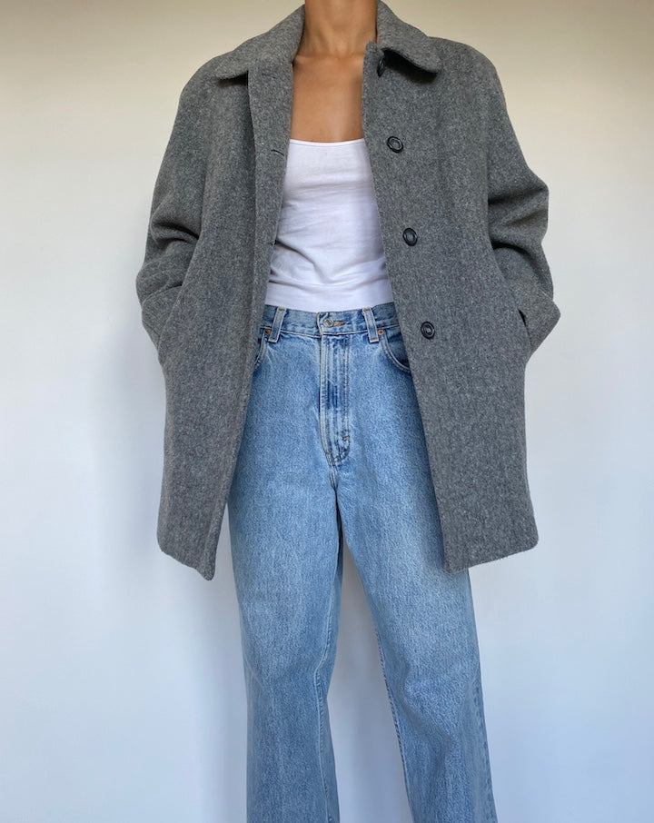 VINTAGE GREY WOOL BLENDED JACKET 2166