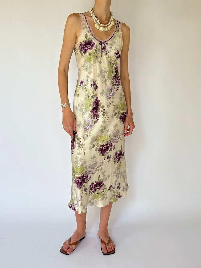 Vintage Oscar de la Renta romantic floral slip nightgown 6190