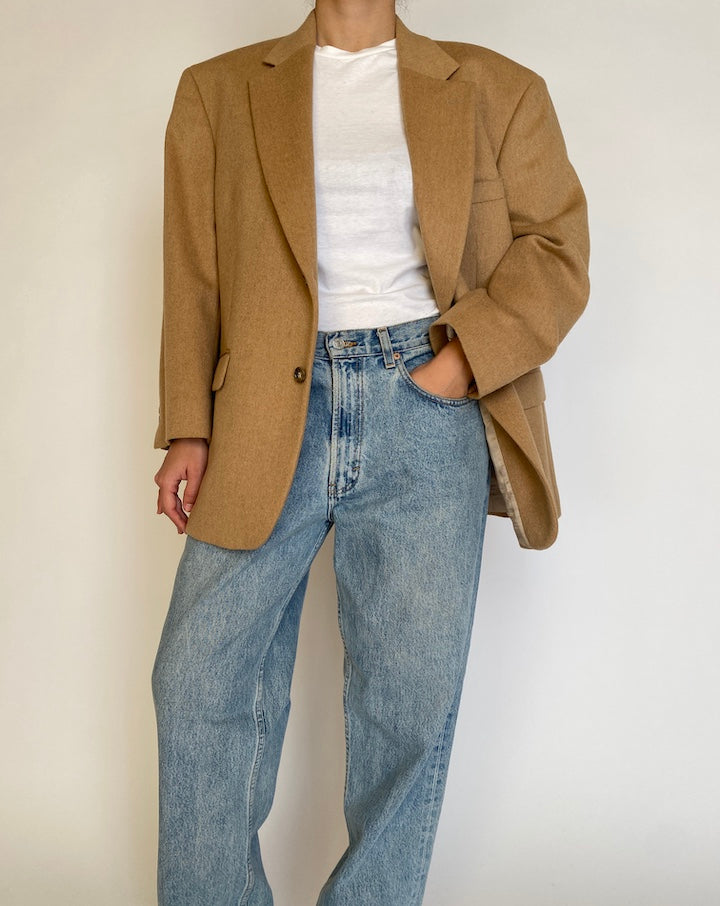 VINTAGE BEIGE CAMEL HAIR BLAZER 4547
