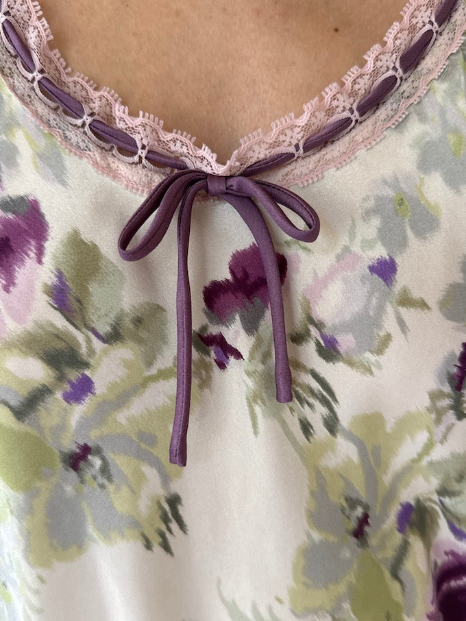 Vintage Oscar de la Renta romantic floral slip nightgown 6190