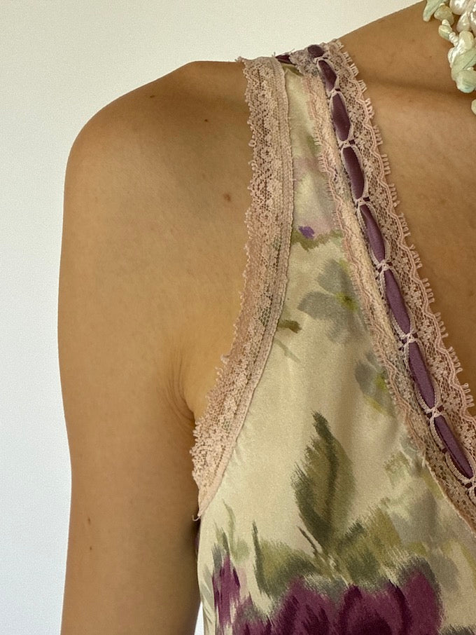 Vintage Oscar de la Renta romantic floral slip nightgown 6190