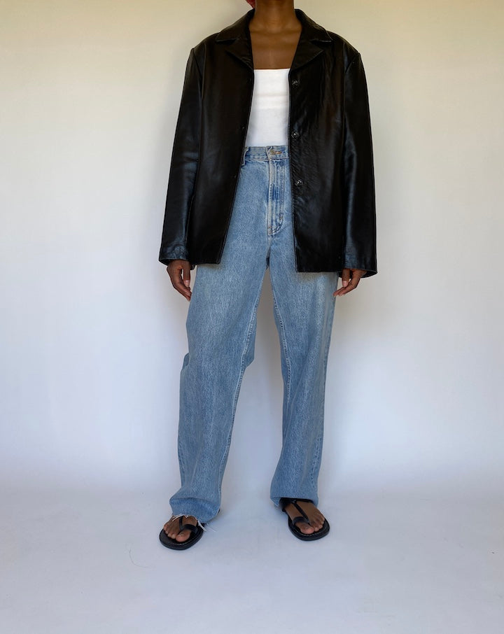 VINTAGE BLACK LEATHER JACKET 3700