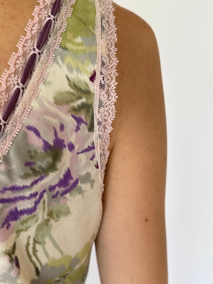 Vintage Oscar de la Renta romantic floral slip nightgown 6190