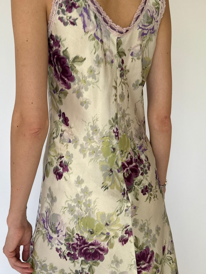Vintage Oscar de la Renta romantic floral slip nightgown 6190