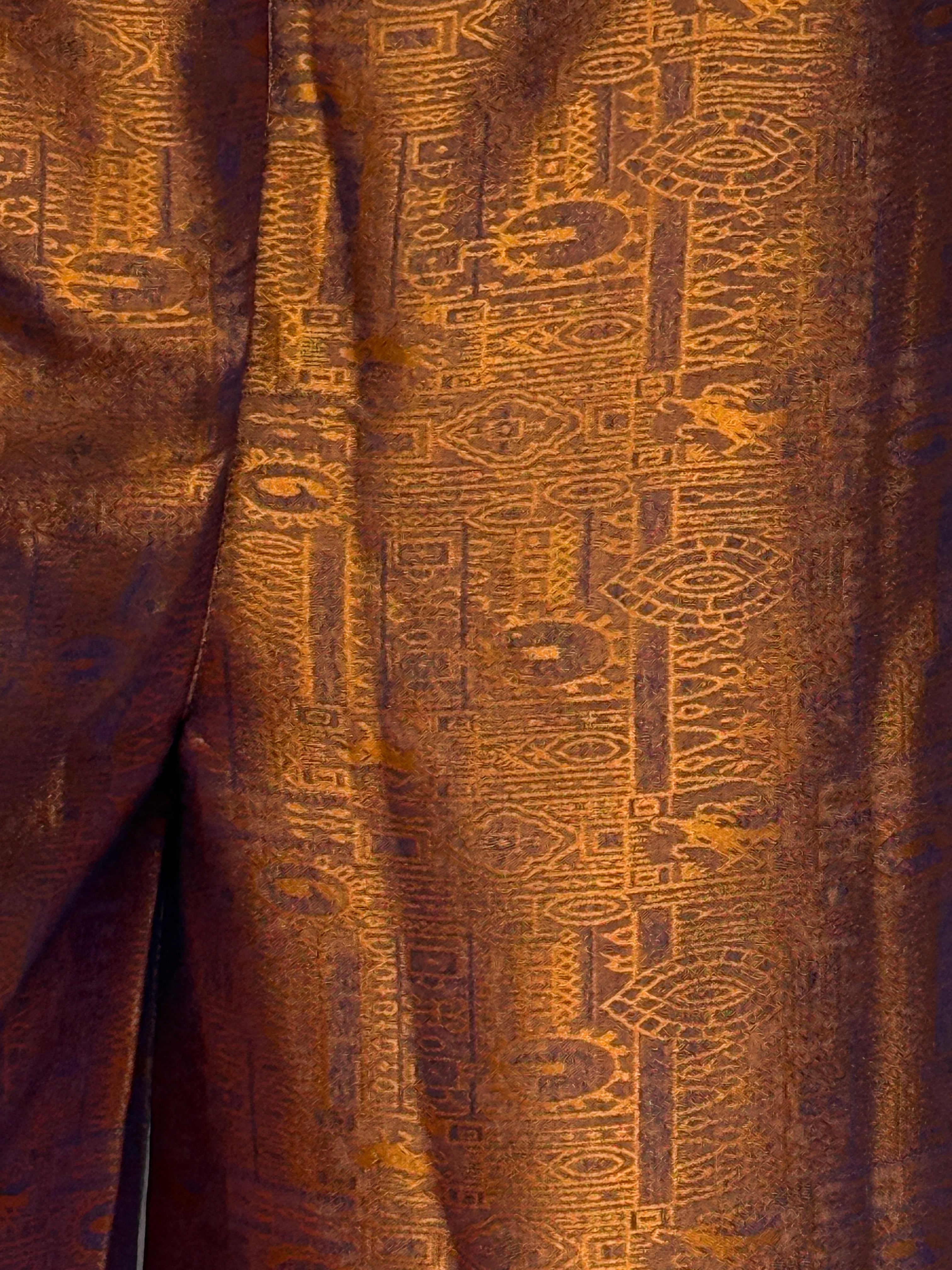 High waist metallic patterned wide leg pants