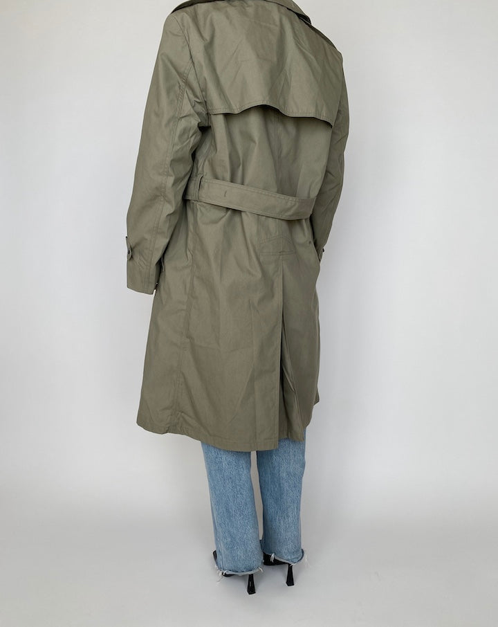 VINTAGE GREEN TRENCH COAT 4160