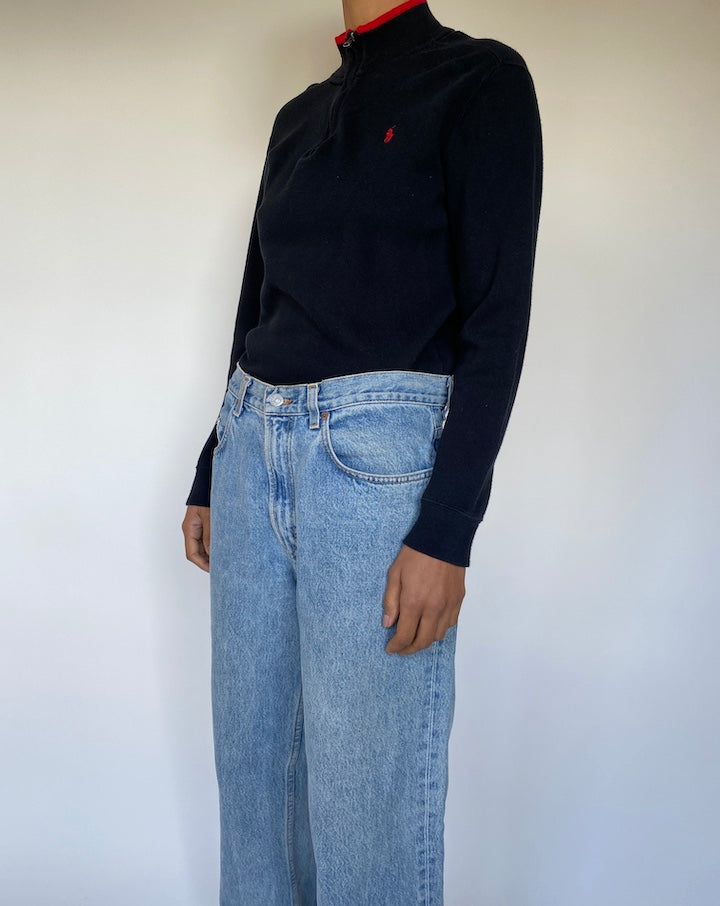 VINTAGE BLACK RALPH LAUREN PULLOVER 1916