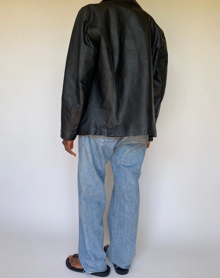VINTAGE BLACK LEATHER JACKET 3703