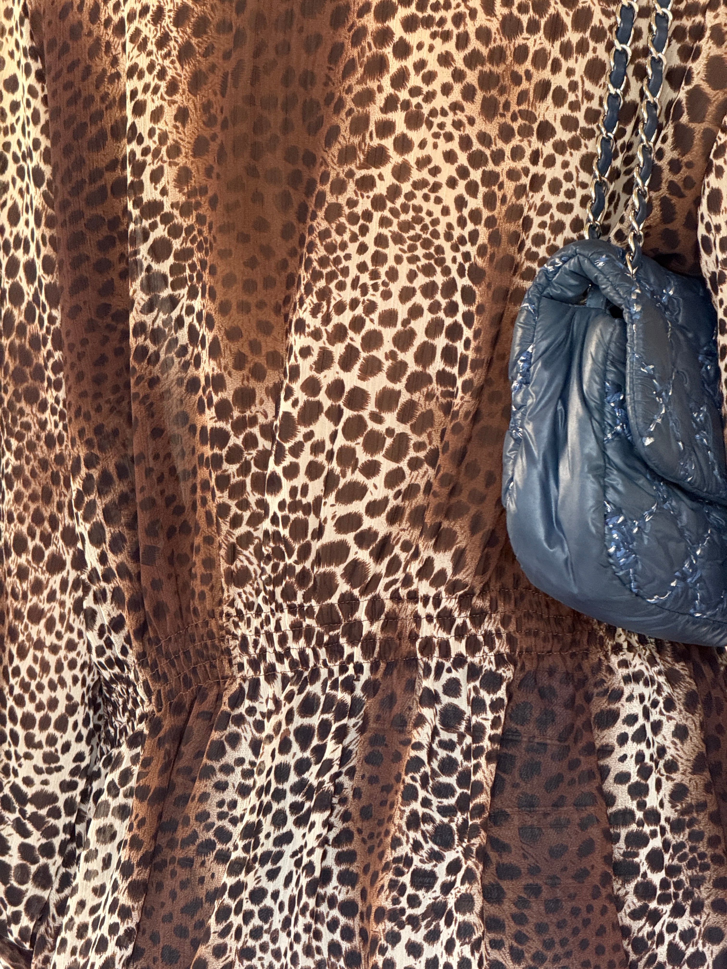 Vintage animal print blouse back view