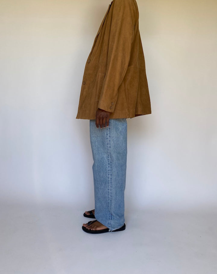 VINTAGE OVERSIZED BROWN LEATHER JACKET 3704