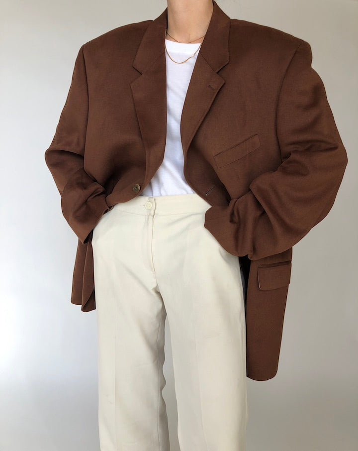 VINTAGE BROWN OVERSIZED BLAZER 238