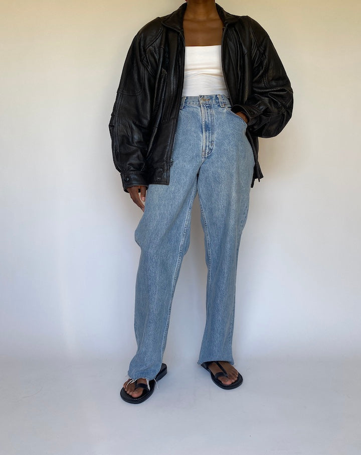 VINTAGE BOXY LEATHER JACKET 3707