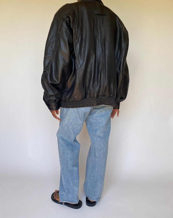 VINTAGE BOXY LEATHER JACKET 3707