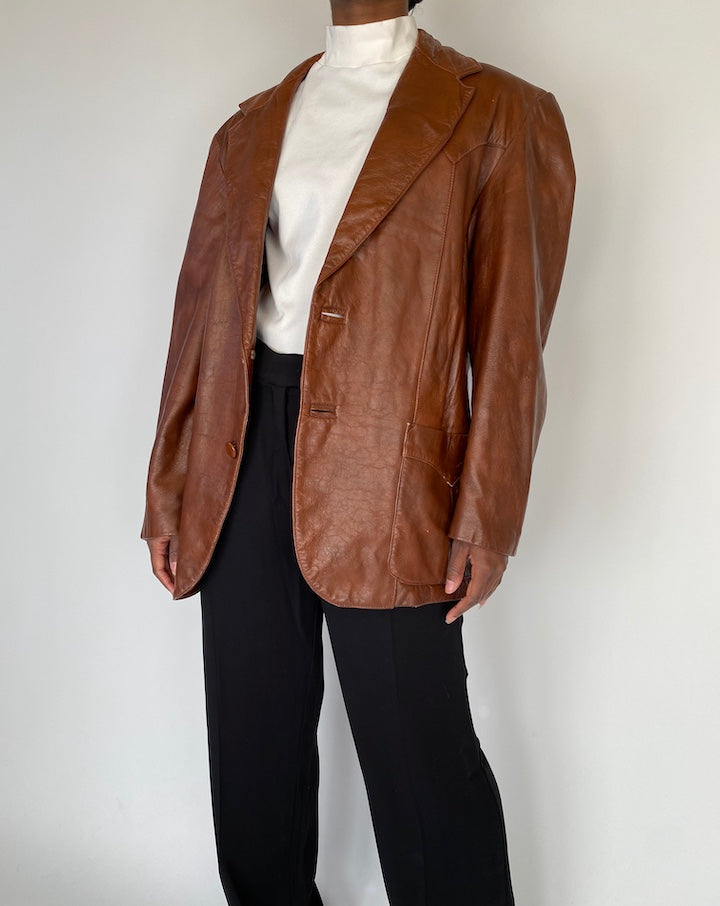 VINTAGE BROWN LEATHER JACKET 2117