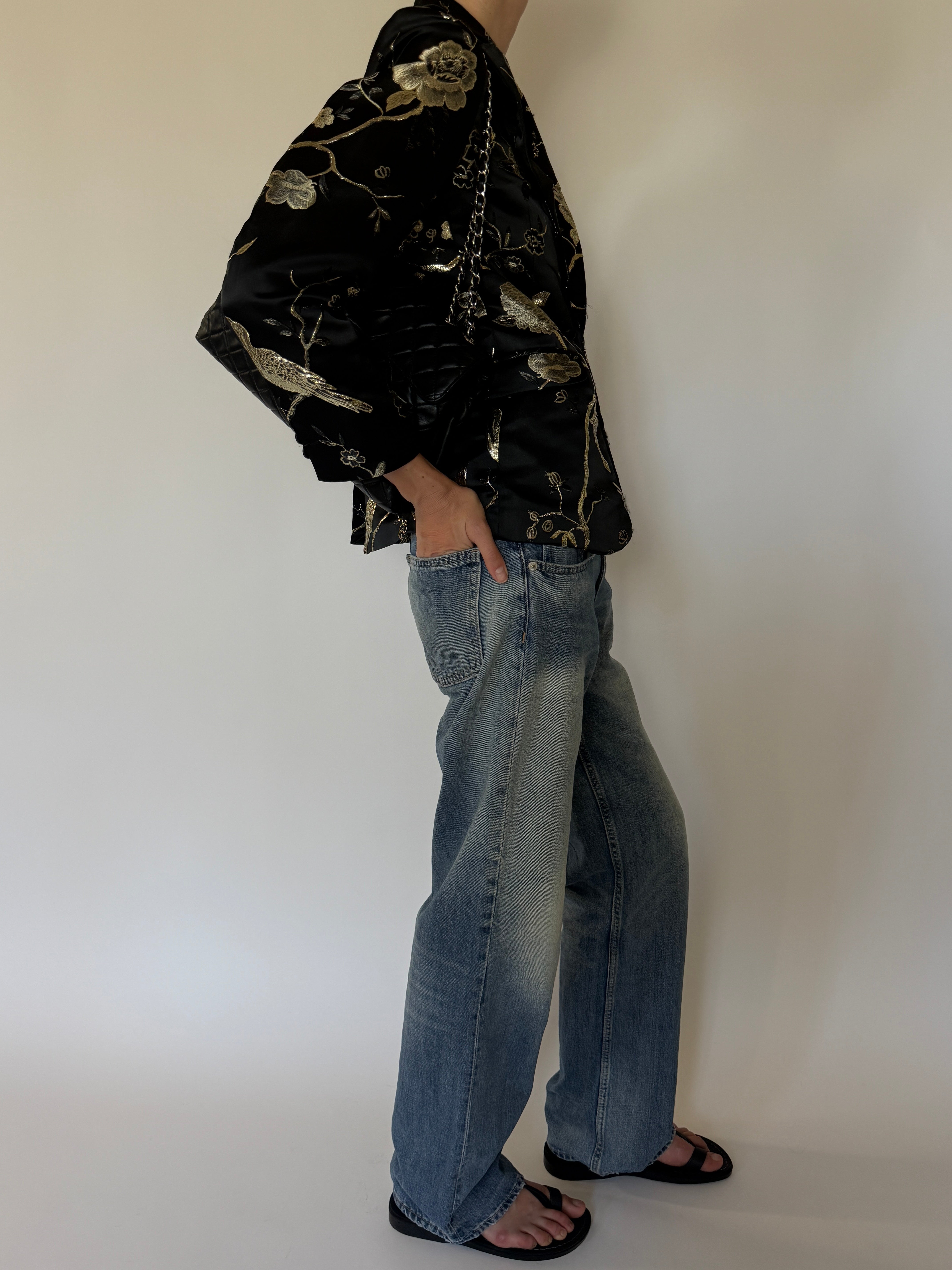 Vintage Embroidered Blazer Black 7384