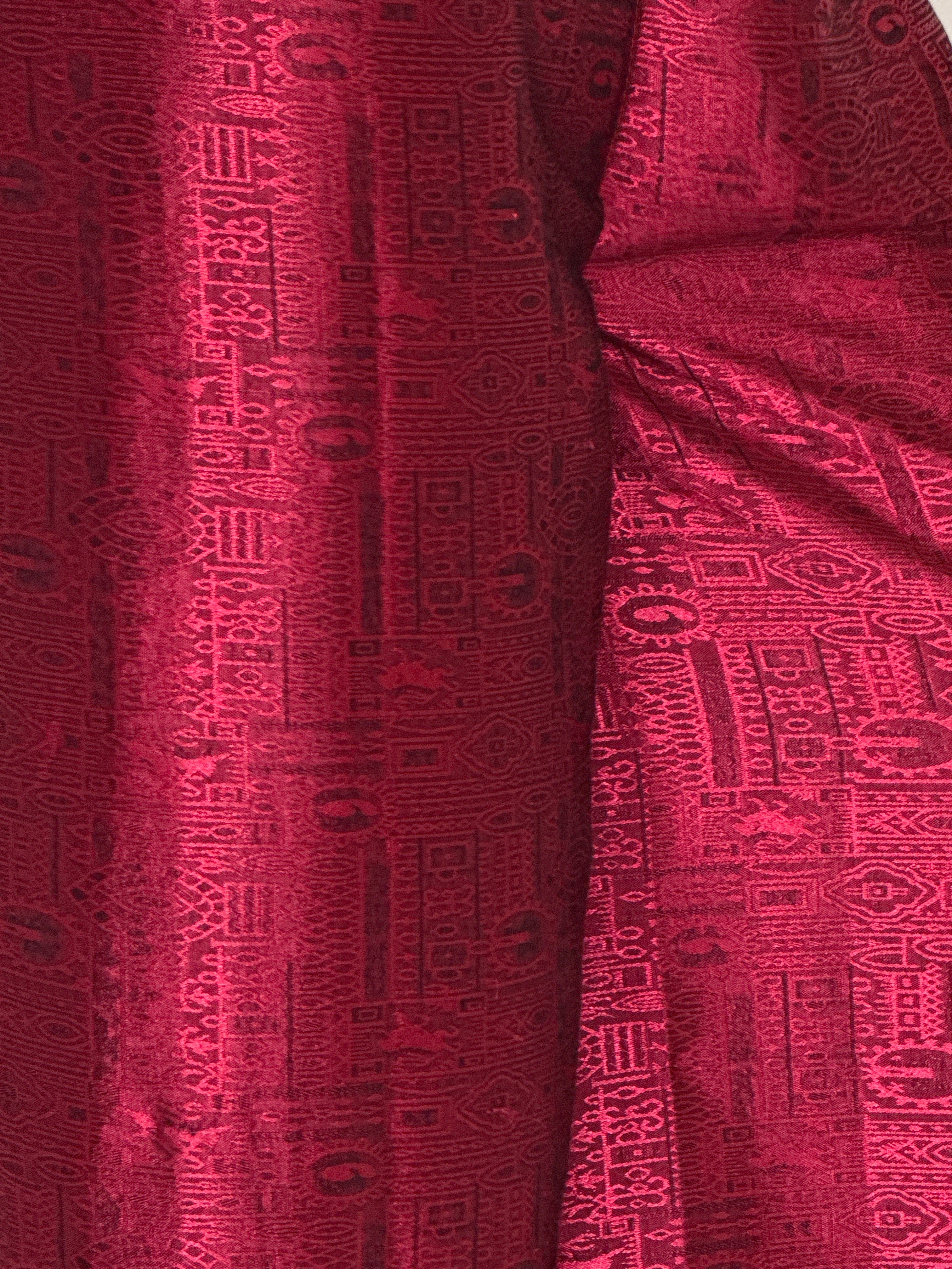 Vintage metallic dusty rose fabric close-up jacquard texture