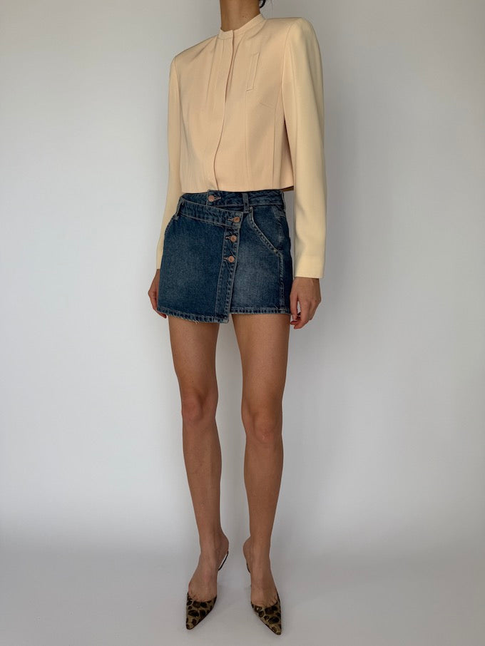 Tailored cropped blazer soft peach 6029
