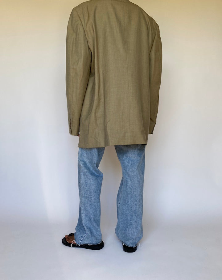 VINTAGE OVERSIZED BEIGE WOOL BLAZER 3712