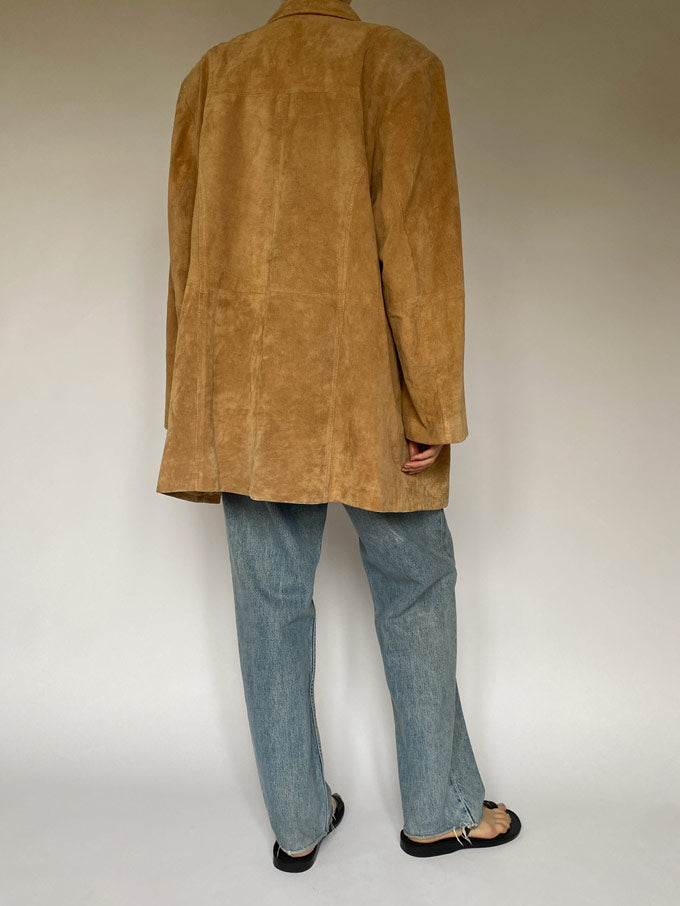 Vintage suede leather jacket in camel 5499