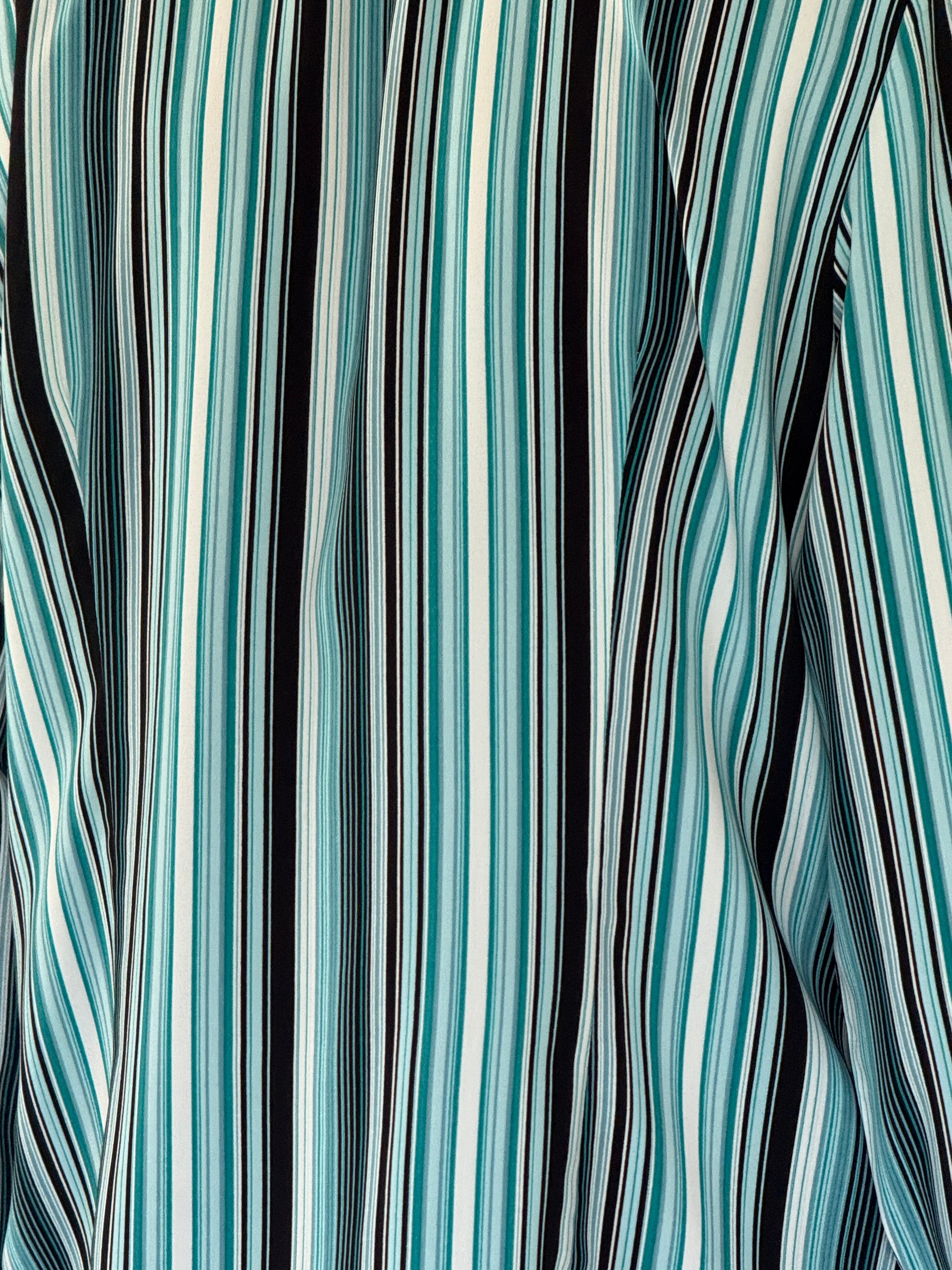 Vintage aqua striped blouse striped fabric close-up