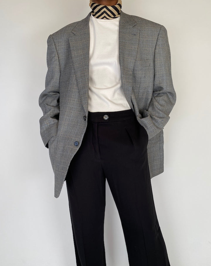 VINTAGE GREY HOUNDSTOOTH BLAZER 2123