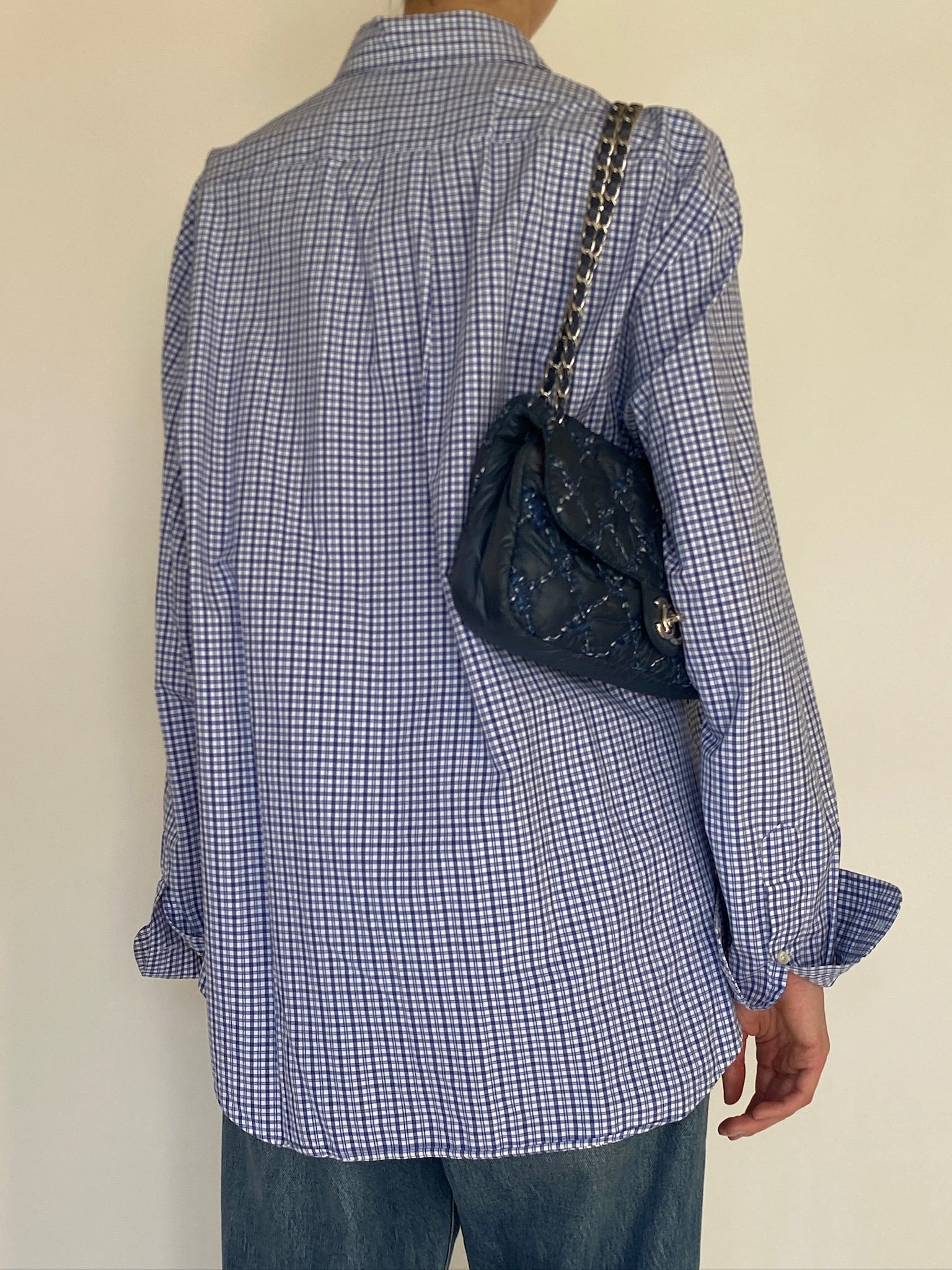 Vintage Ralph Lauren blue gingham shirt back view