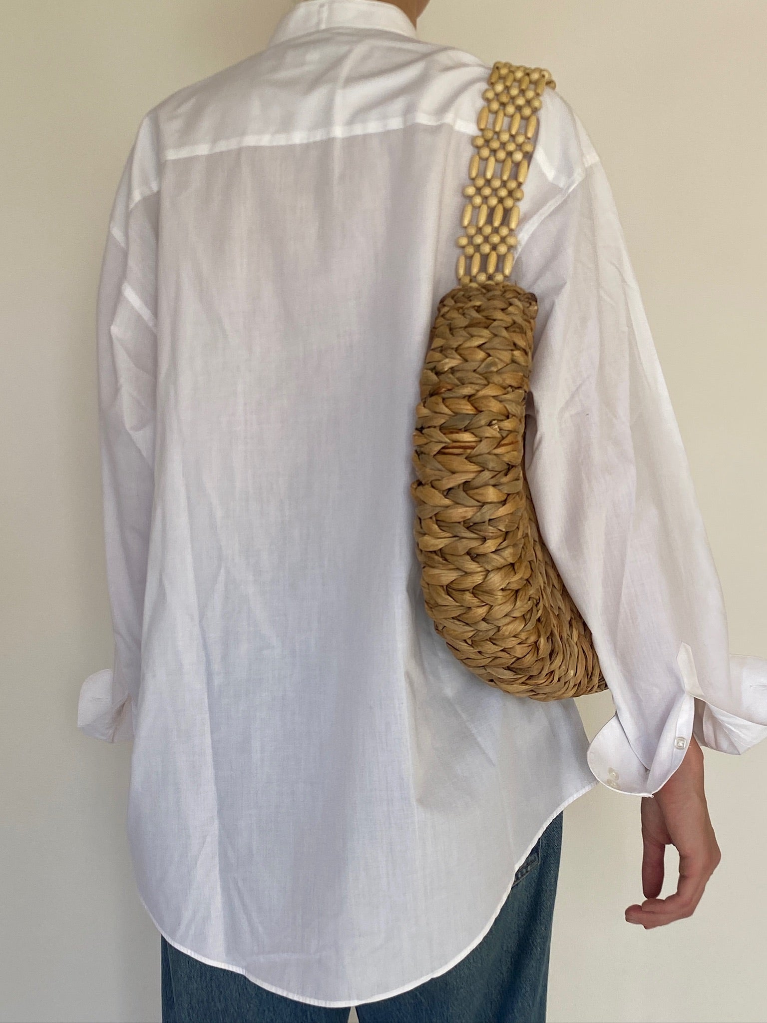 Vintage white tuxedo shirt back view