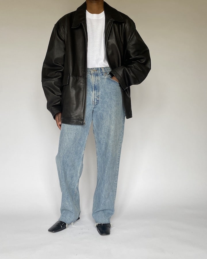 VINTAGE OVERSIZED LETHER BOMBER JACKET 4908