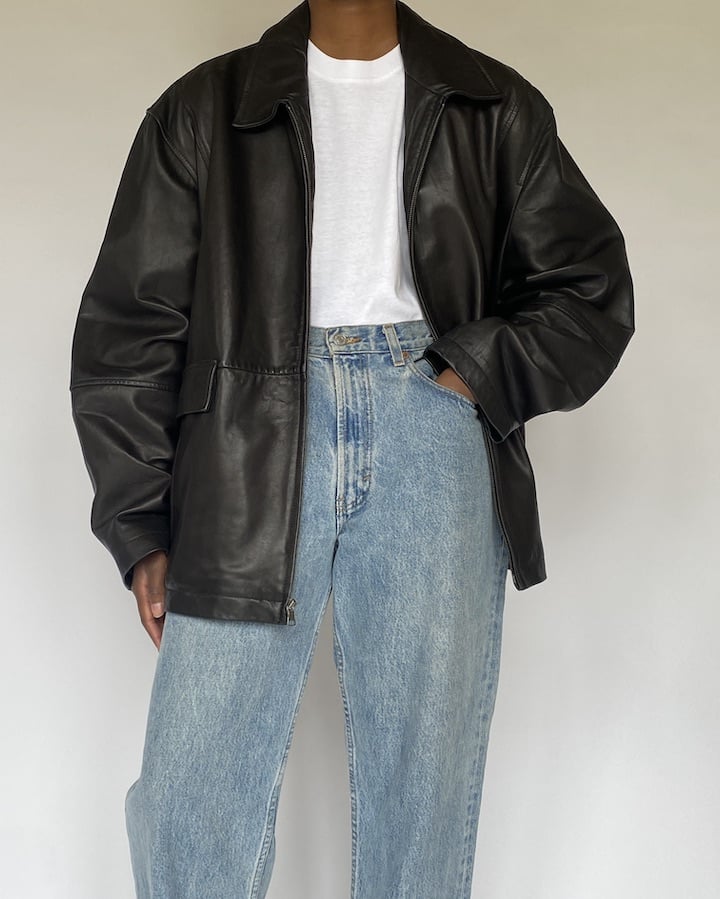 VINTAGE OVERSIZED LETHER BOMBER JACKET 4908