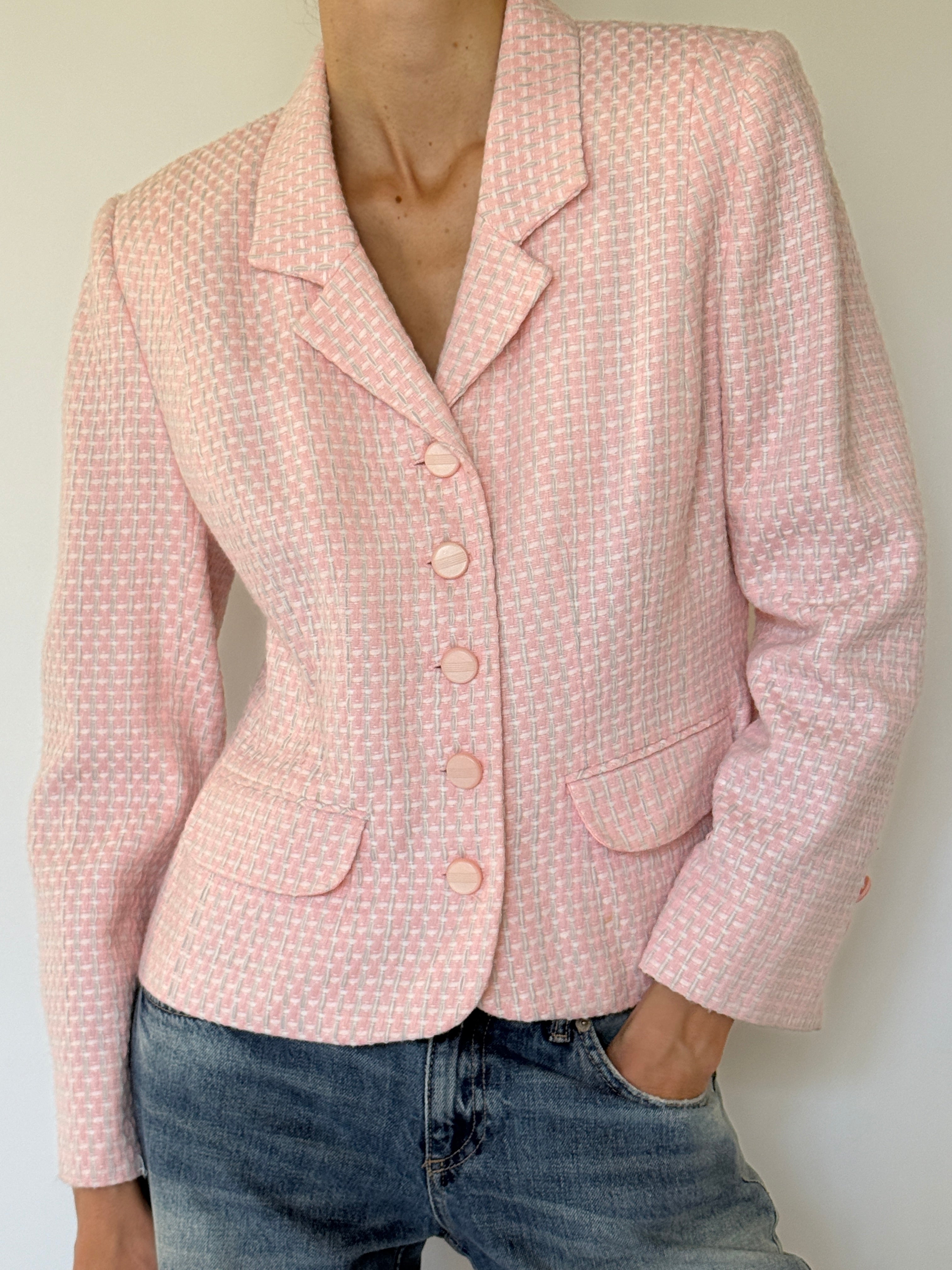 Vintage Pink Tweed Blazer 6574