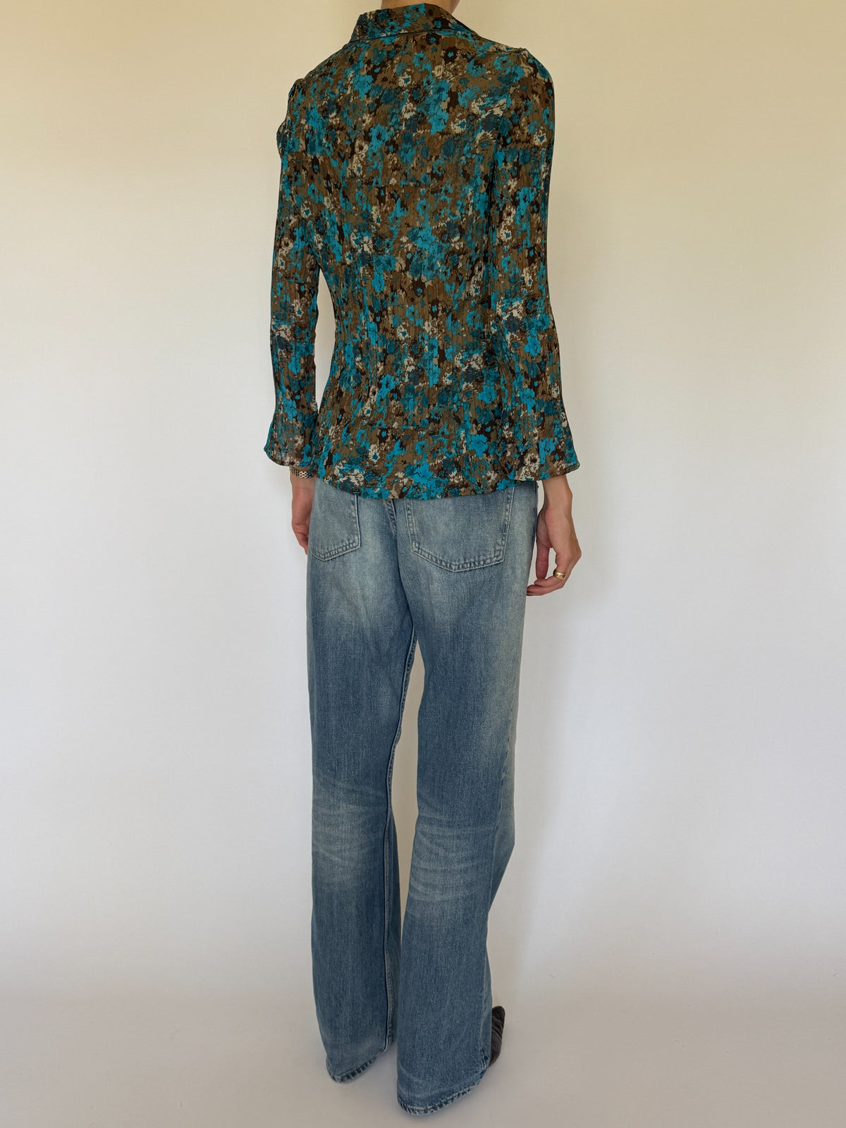 Vintage ruffle blouse back view