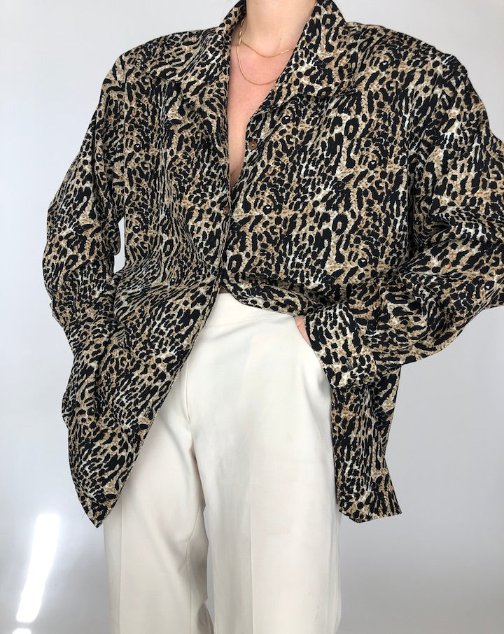 VINTAGE ANIMAL PRINTED BLOUSE 253