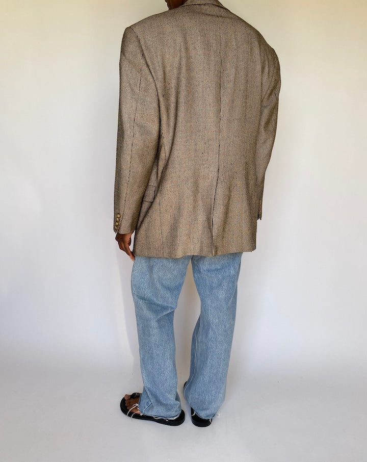 VINTAGE BEIGE HOUNDSTOOTH BLAZER 3720