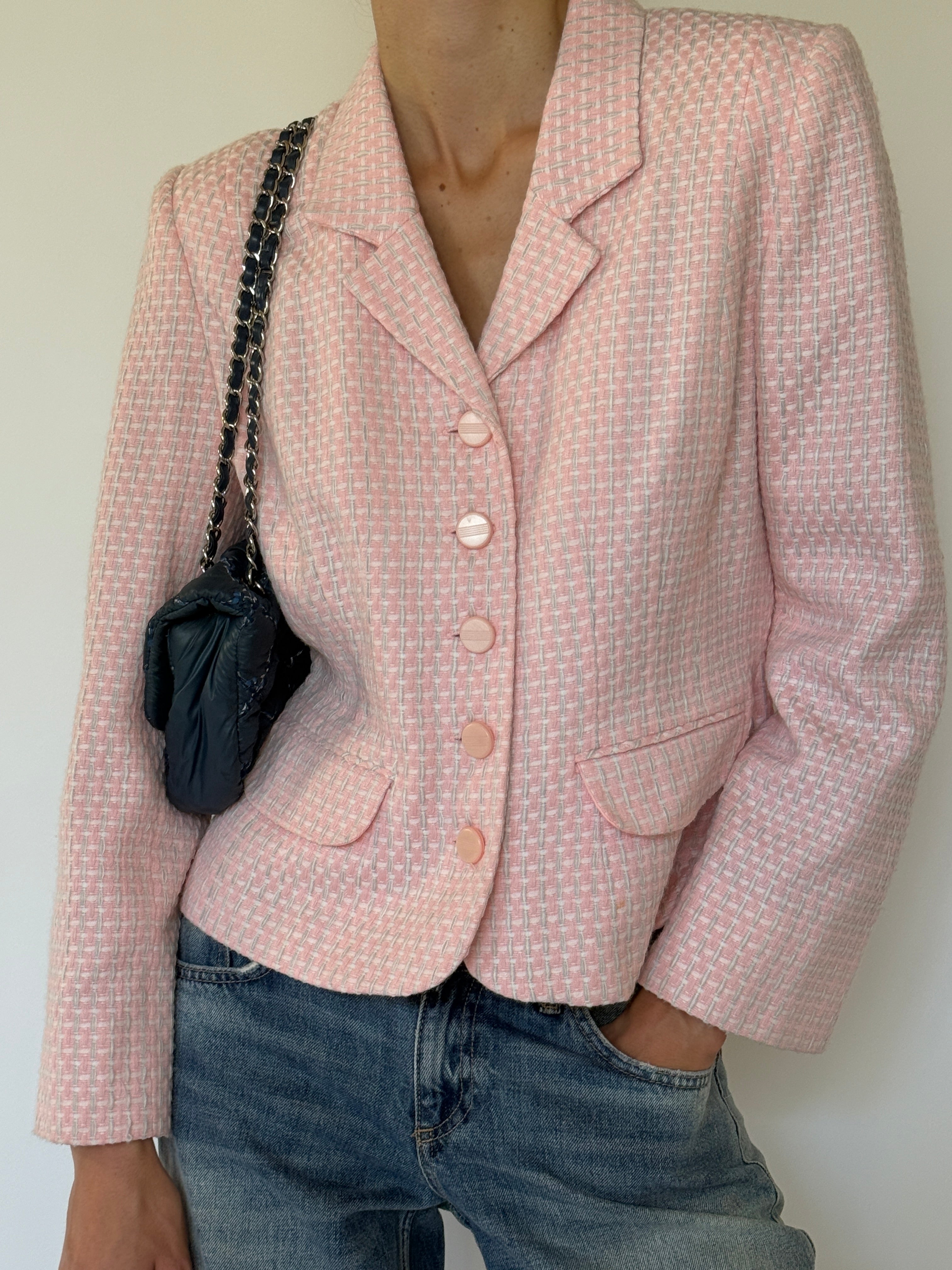 Vintage Pink Tweed Blazer 6574