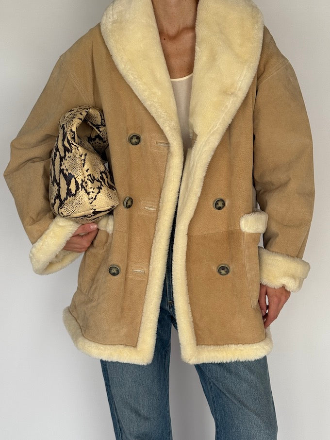Vintage Suede Shearling Jacket 4775