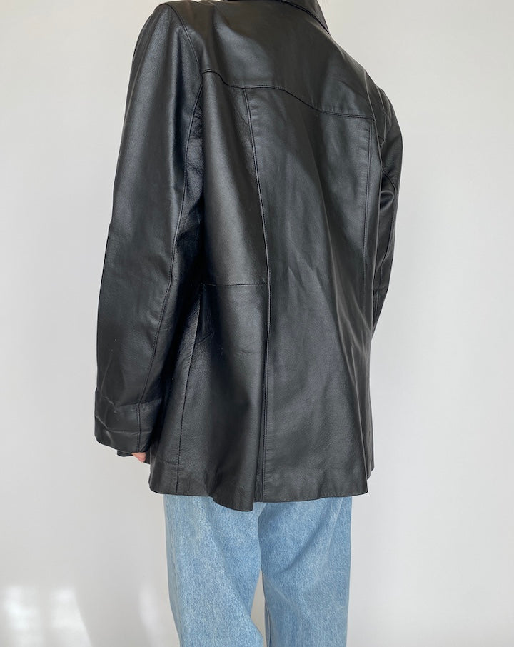 VINTAGE BLACK LEATHER JACKET 4177