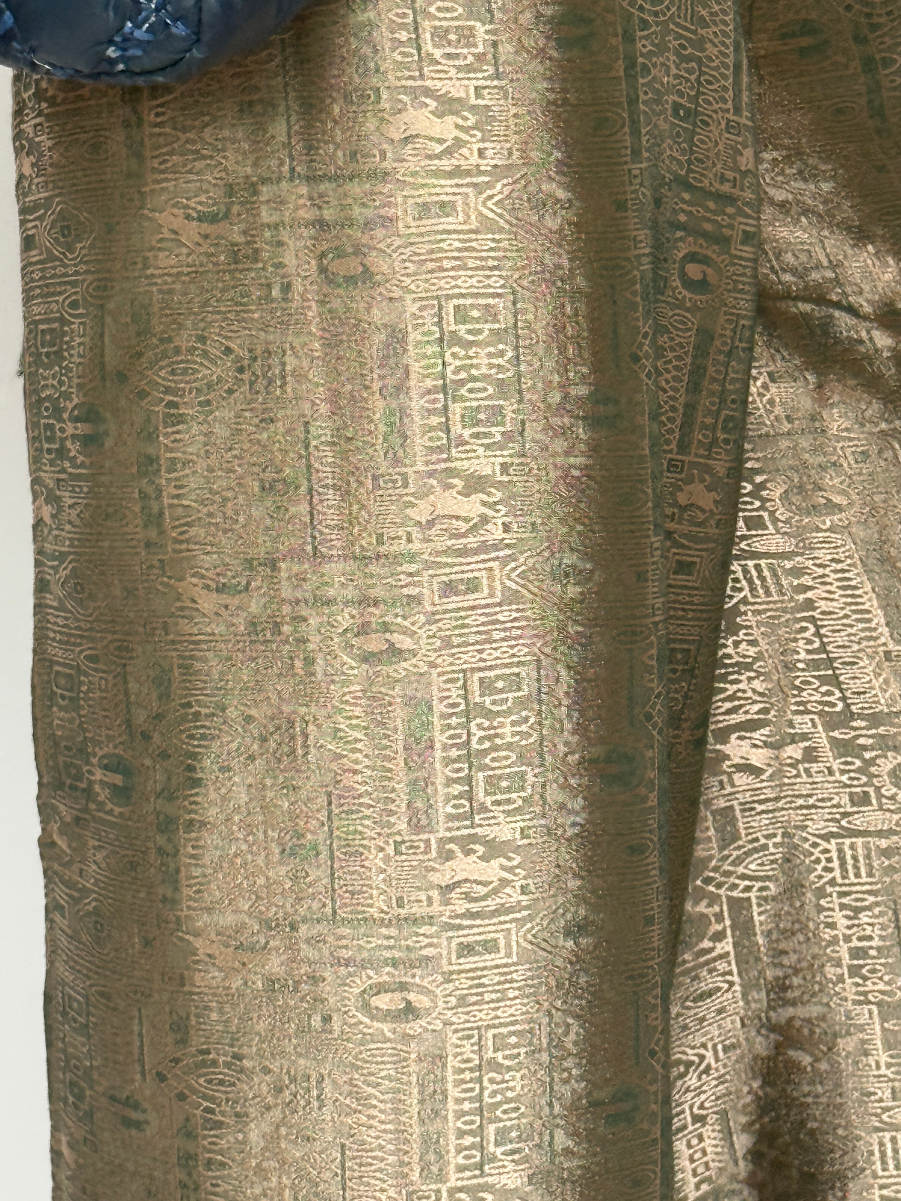 Vintage Jacquard Wide-Leg Wrap Trousers Metallic 7103