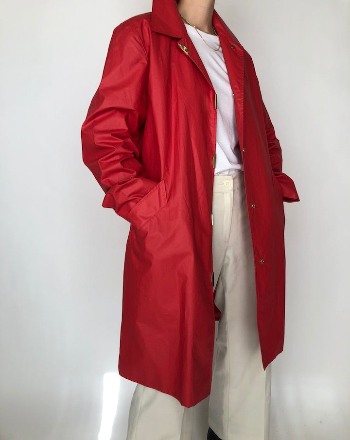 VINTAGE RED RAIN COAT 255