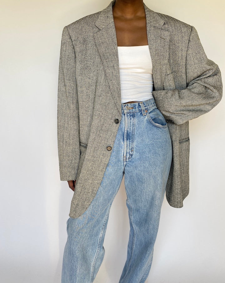 VINTAGE OVERSIZED SILK BLAZER 3724