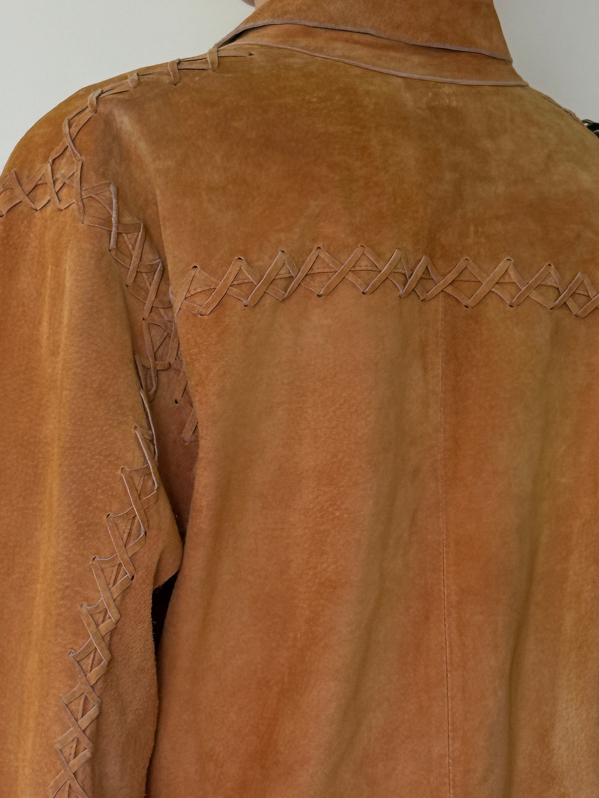 Vintage Western Suede Leather Jacket Burnt Orange