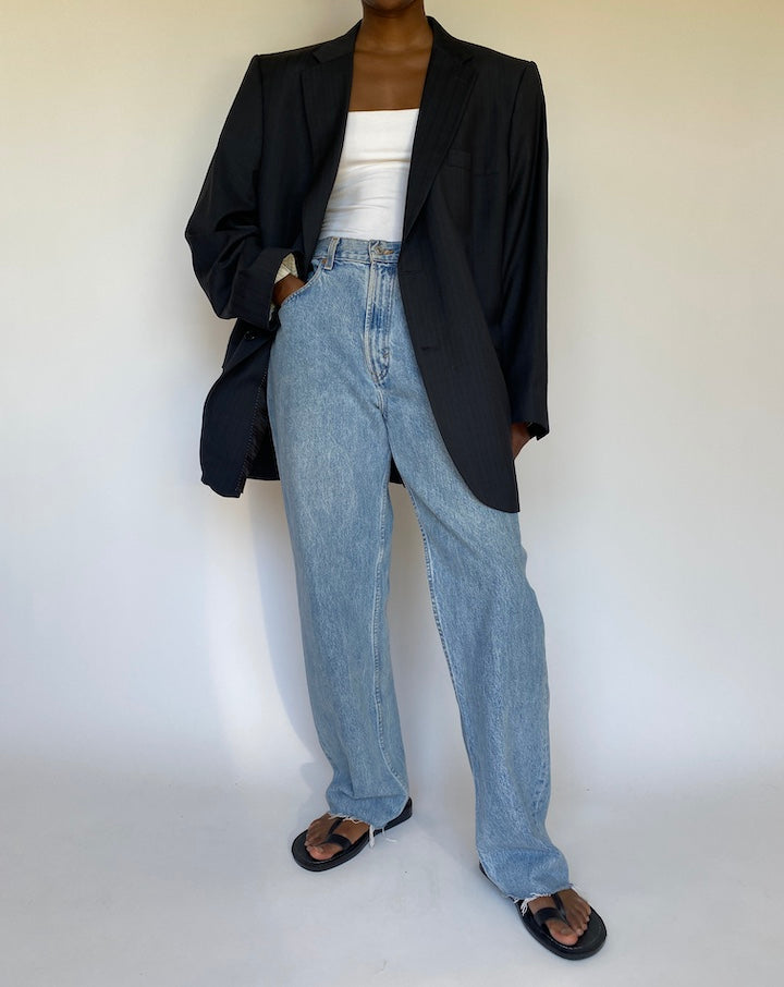 VINTAGE OVERSIZED STRIPED BLAZER 3726
