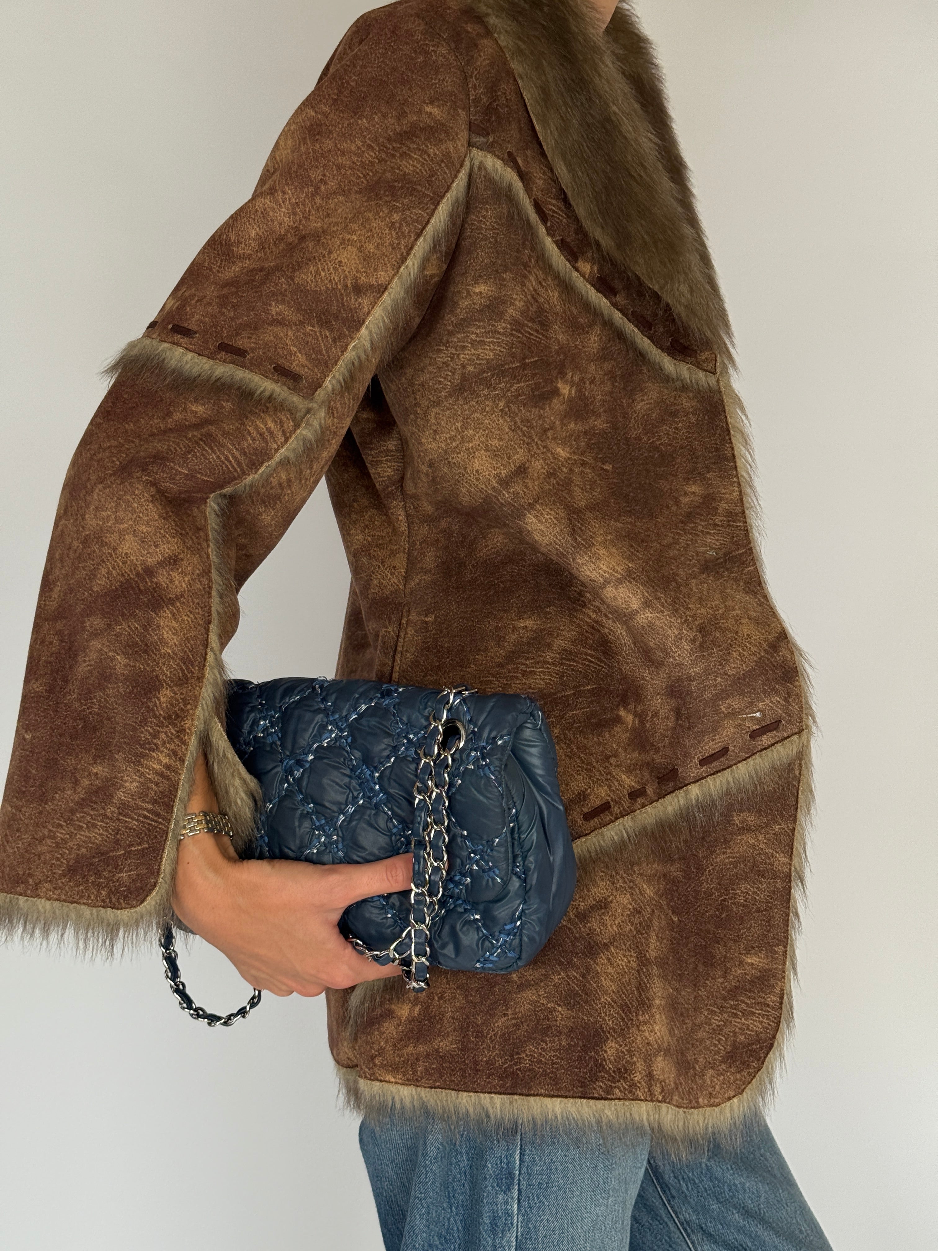 Vintage Faux Shearling Faux Suede Jacket 6138