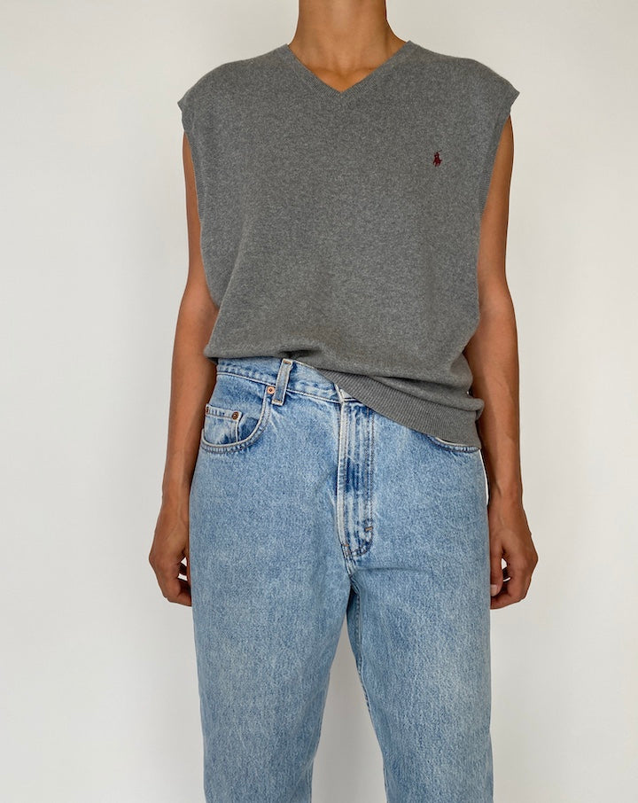 VINTAGE RALPH LAUREN GREY VEST 2706
