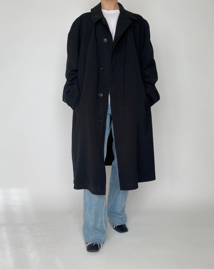 VINTAGE OVERSIZED BLACK LONG COAT 4183