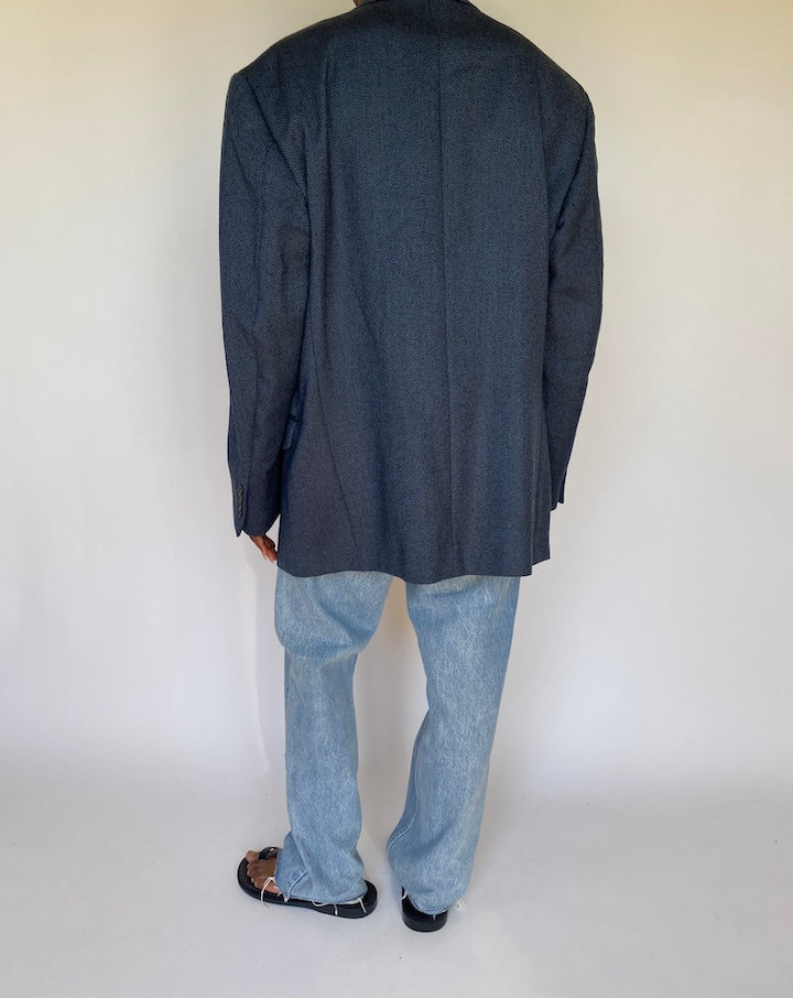 VINTAGE SINGLE BREASTED NAVY BLAZER 3728
