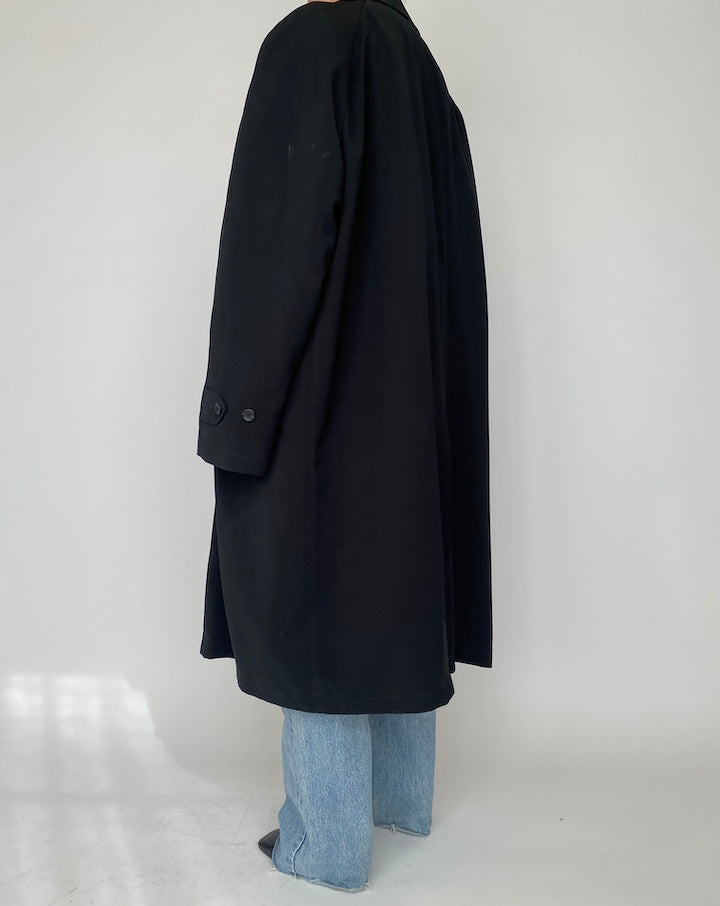 VINTAGE OVERSIZED BLACK LONG COAT 4183