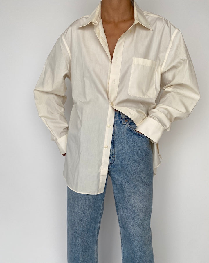 VINTAGE CREAM OVERSIZED SHIRT 2711