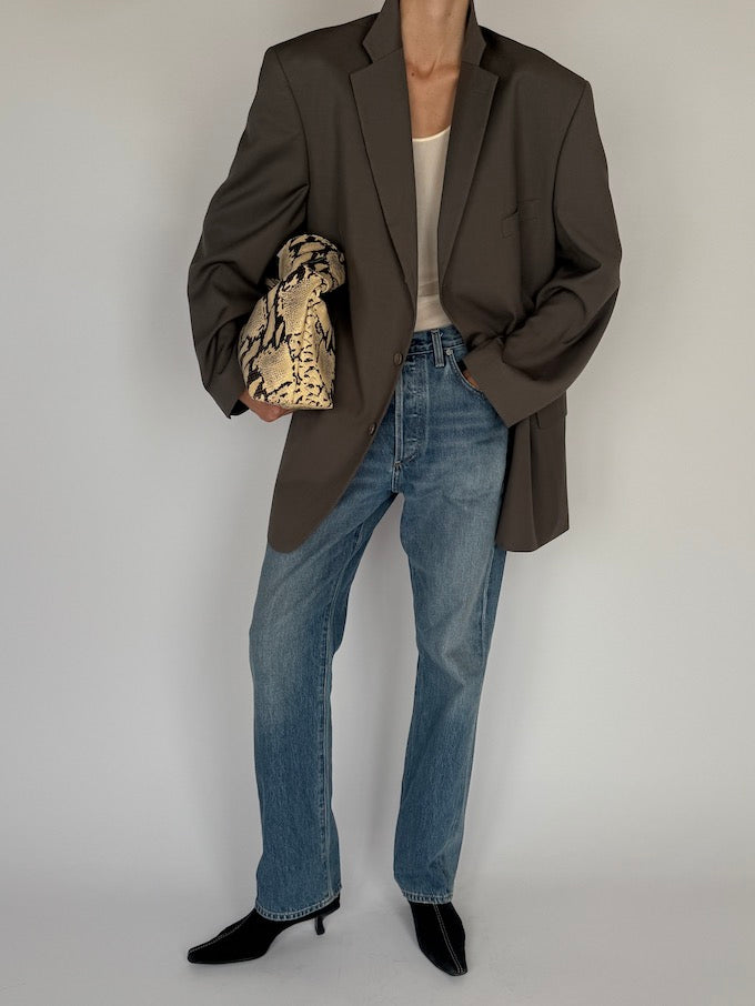 Vintage Oversized Blazer In Dark Sage 5784