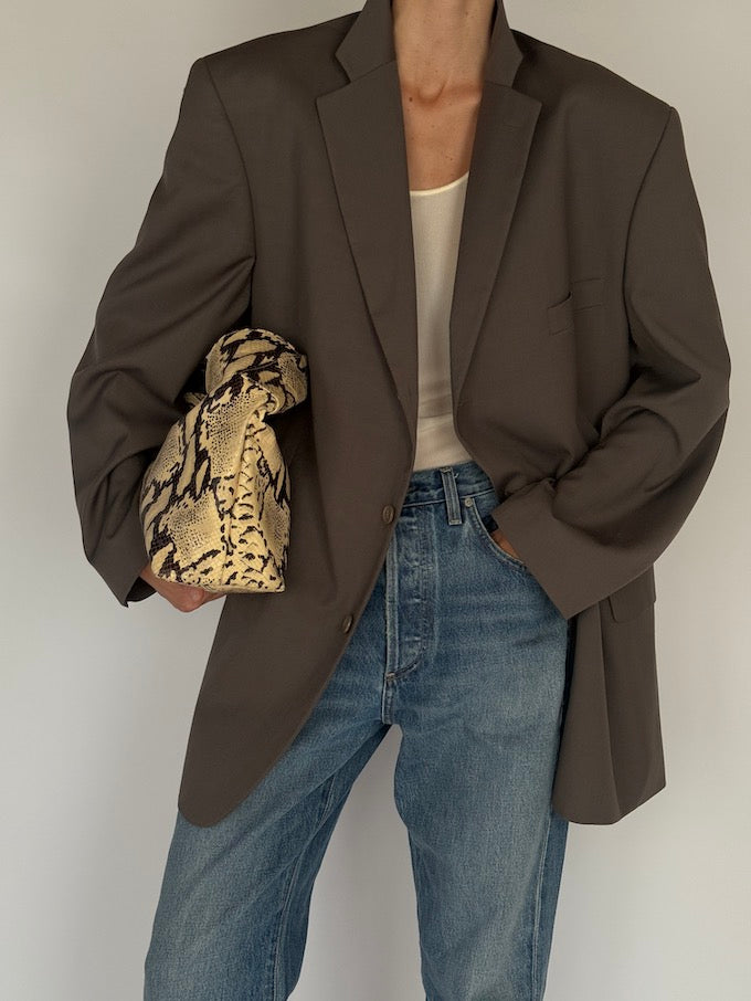 Vintage Oversized Blazer In Dark Sage 5784