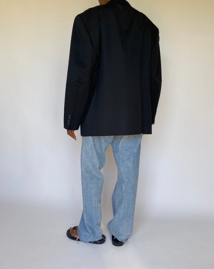 VINTAGE BLACK SINGLE BREASTED BLAZER 3732